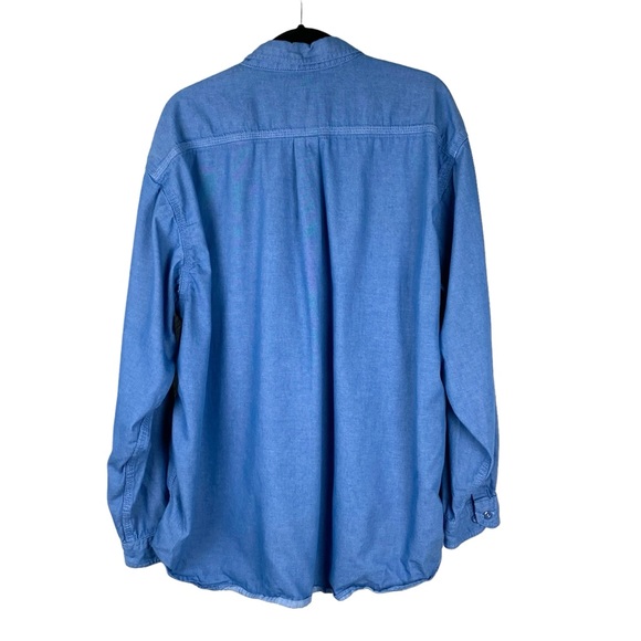 Carhartt Flame Resistance Shirt Sz 2X Blue Chambray Long Sleeve Pockets FRS191 - Picture 5 of 10